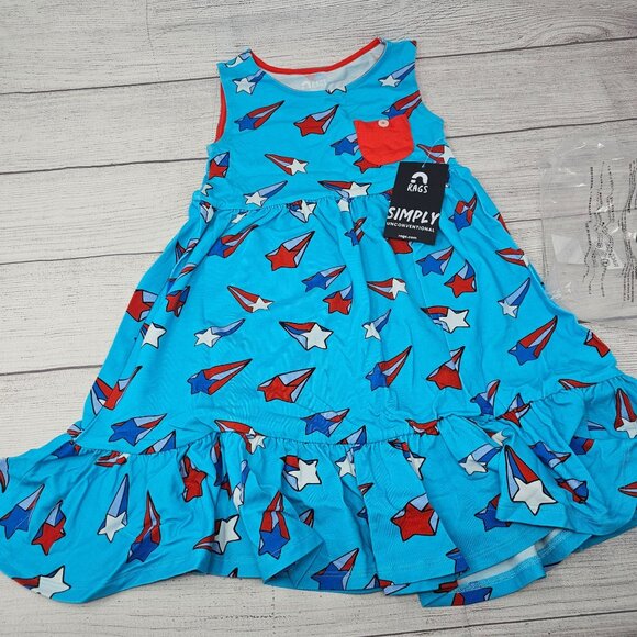 NWT‎ Rags To Raches Toddler Girls 4th Of July Fireworks Dress Size 3/4y - Picture 3 of 4